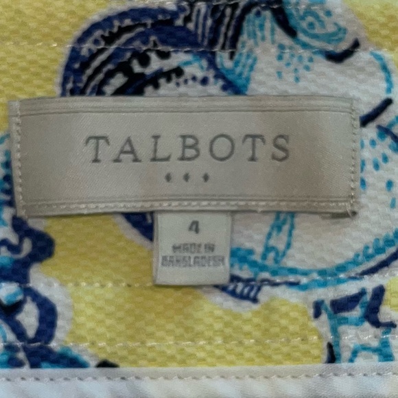 Talbots Yellow and Blue Sea Shells Coastal Beachcomber Size 4 Skirt - Picture 8 of 9
